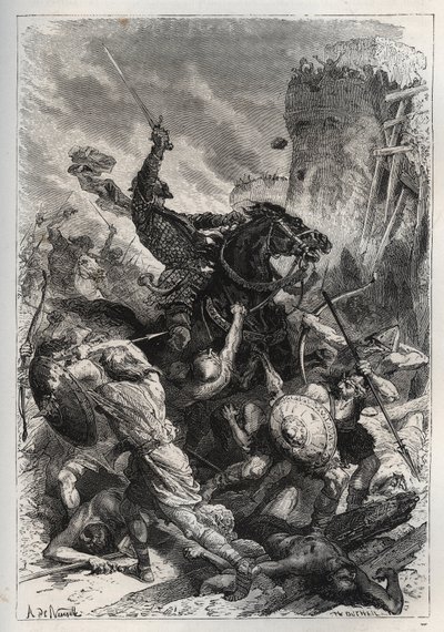 Eudes (Odone) (860-898), re dei Franchi, guida la battaglia contro i Normanni e difende vittoriosamente Parigi (860-887) - "La storia della Francia raccontata ai miei nipoti" - di François Guizot - 1872-1876 da French School
