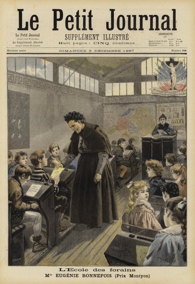 Eugenie Bonnefois, insegnante francese, nella sua scuola per i figli dei lavoratori del luna park da French School