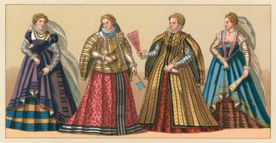 Costume europeo del XVI secolo da French School