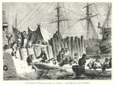 Evacuazione di Flessingue da parte degli Inglesi, imbarco dei malati da French School