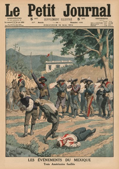 Eventi del Messico, fucilazione di tre americani, illustrazione di copertina da 