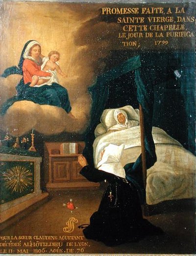 Ex voto per Suor Claudine Aguetant, morta all