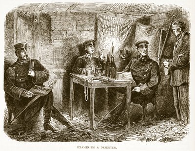 Esaminando un disertore, illustrazione da Cassells History of the War between France and Germany, 1870-1871 da French School