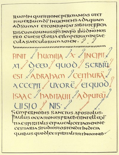 Esempio di scrittura onciale da French School