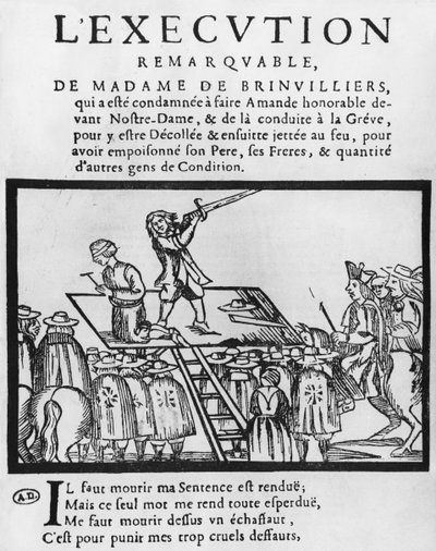 Esecuzione della Marchesa de Brinvilliers, 1676 da French School