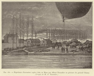Esperimento di ascensione vincolata fatto a Mans da Albert Tissandier alla presenza del generale Chanzy da French School