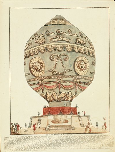 Esperimento dei fratelli Montgolfier con la mongolfiera al Castello di La Muette, 21 novembre da French School