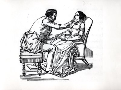 Esperimento di magnetismo animale di Franz Anton Mesmer (1734-1815) nel 1784 da French School