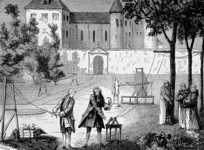Esperimento fatto nel 1746 da Lemonnier nel convento dei Certosini per apprezzare la velocità dell