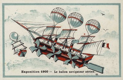 Esposizione 1900 - dirigibile da French School