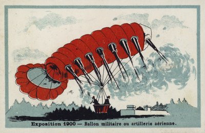 Esposizione 1900 - pallone militare o artiglieria aerea da French School
