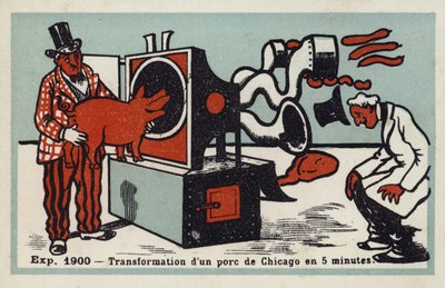 Esposizione 1900 - trasformazione di un maiale di Chicago in 5 minuti da French School
