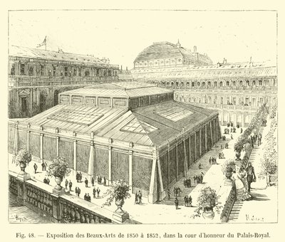 Esposizione delle Belle Arti del 1850 a 1852, nel cortile d