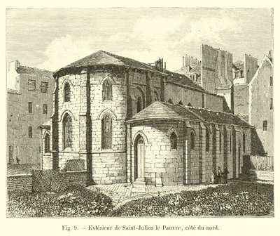 Esterno di Saint-Julien le Pauvre, lato nord da French School