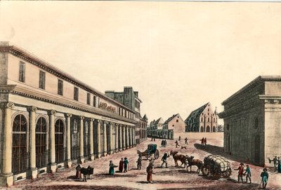 Veduta esterna della scuola medica di Parigi sotto il Consolato (1799-1804). Incisione del 19° secolo. Collezione privata. da French School