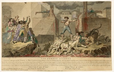Estratto da Les Formes Acerbes, pub. 13 maggio 1795 (incisione colorata a mano) da French School
