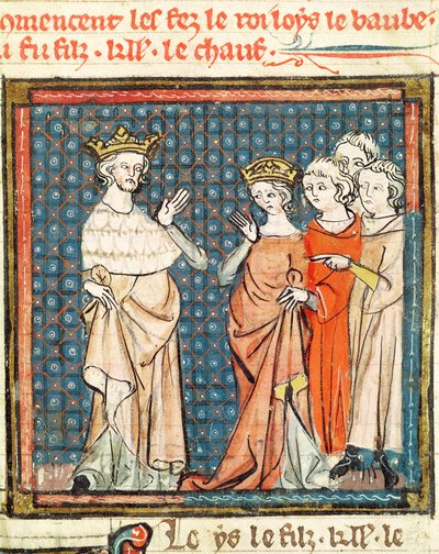 F.180r Il matrimonio di Luigi II (846-79) il Balbuziente e Adelaide di Friuli, Regina d