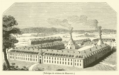 Fabbrica di cristalli di Moncenis (incisione) da French School