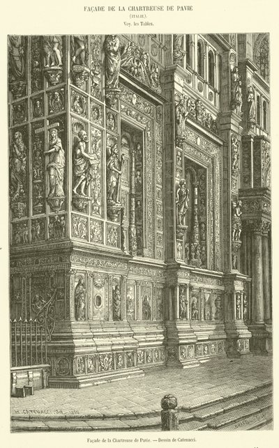 Facciata della Certosa di Pavia da French School
