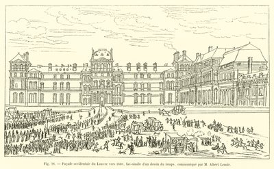 Facciata occidentale del Louvre verso il 1660, fac-simile di un disegno del tempo, comunicato da M Albert Lenoir da French School