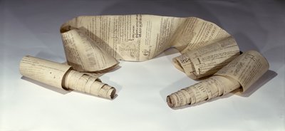 Facsimile di un rotolo di pergamena del XIII secolo usato dai monaci medievali da French School