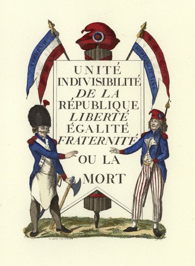 Facsimile di un manifesto repubblicano, Rivoluzione francese da French School