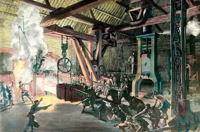 Il tamburino delle forge di Creusot nel 1865 da French School