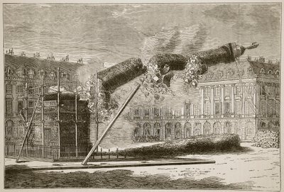 Caduta della Colonna Vendome, aprile 1871, illustrazione da Cassells History of the War between France and Germany, 1870-1871 da French School