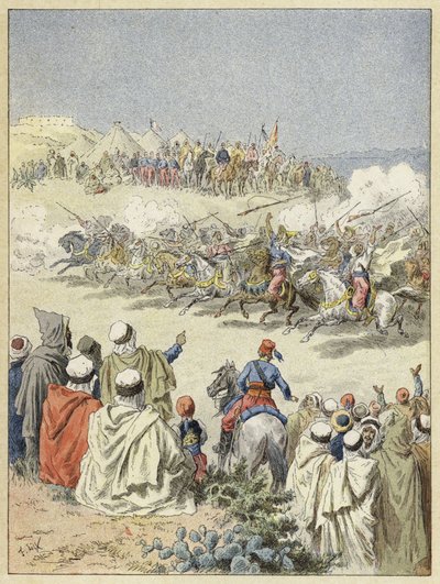 Fantasia, spettacolo tradizionale berbero di equitazione, Nord Africa da French School