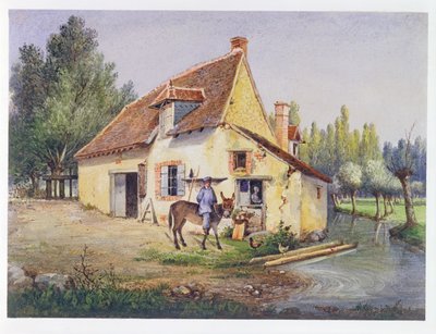 Fattoria nella regione di Epernay, c.1850 da French School