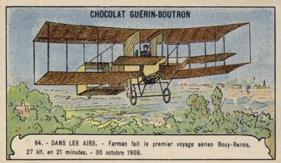 Farman compie il primo volo aereo interurbano in Europa, da Bouy a Reims, Francia, 30 ottobre 1908 da French School