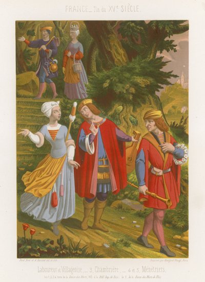 Contadino e villano, cameriera e musicisti da French School