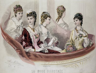 Moda femminile - in "Fashion Illustrated", sd. seconda metà del XIX secolo da French School
