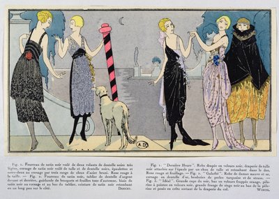 Disegni di moda di Jacques Doucet e della Casa di Worth da Les Elegances Parisiennes, inverno 1920-21 da French School