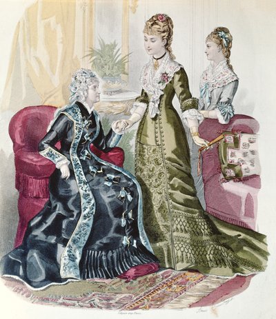 Moda del Secondo Impero, da La Mode Illustrée da French School