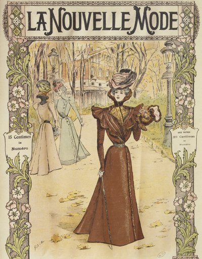 Tavola di moda, illustrazione di copertina da La Nouvelle Mode, 12 dicembre 1897 da French School