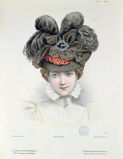 Tavola di moda da La Modiste Universelle, febbraio 1898 da French School