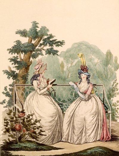 Tavola di moda di signore in abiti da giorno estivi - Modes Anglaises, 1794 da French School