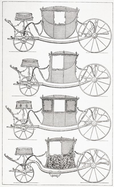 Carrozze alla moda del XVIII secolo, 1875 da French School