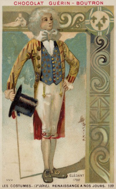 Uomo vestito alla moda, 1792 da French School