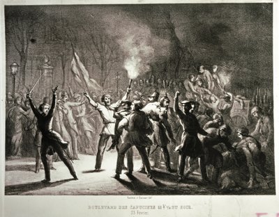 Rivoluzione di febbraio 1848 (litografia) da French School