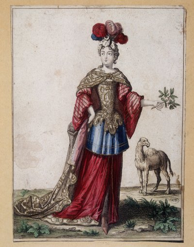 Costume da balletto femminile - incisione da French School