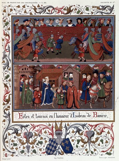 Feste e Torneo in Onore di Isabeau (Isabelle, Elisabeth) di Baviera (1371-1435) da French School