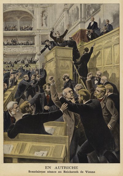 Risse nel Consiglio Imperiale, Vienna, 1897 da French School