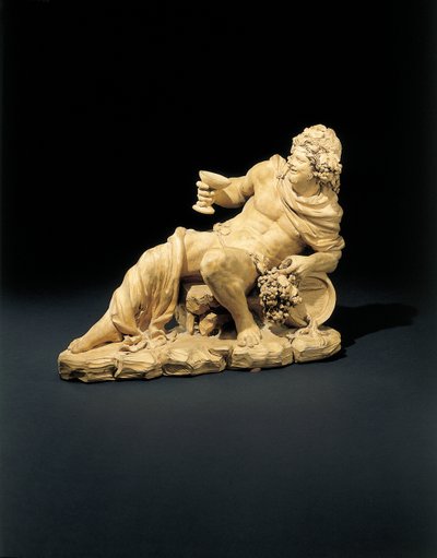 Figura di Bacco reclinato con un bicchiere di vino, c.1770 da French School