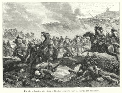 Fine della battaglia di Ligny, Blucher rovesciato dalla carica dei corazzieri da French School