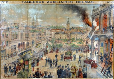 Incendio in città. sd. XIX secolo ed. Delmas. da French School