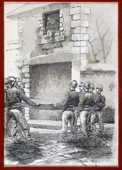 Pompieri, La copertura di salvataggio, n.d. inizio XIX secolo da French School