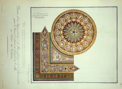 Primo Impero: disegno di un tappeto eseguito alla Manifattura della Savonnerie per il Cabinet de Travail dell