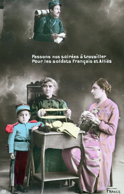 Cartolina patriottica della Prima Guerra Mondiale da French School